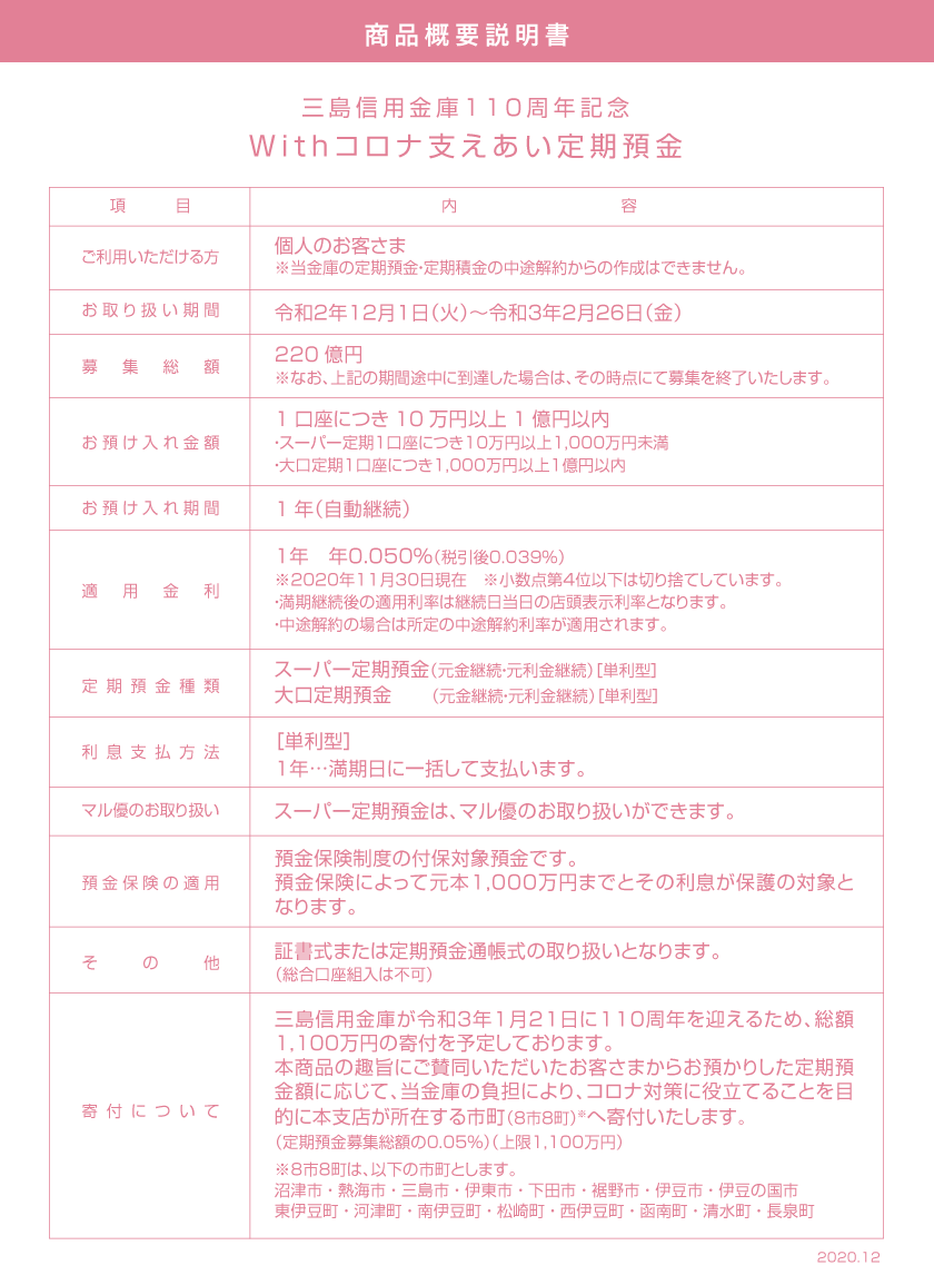 支えあい定期預金