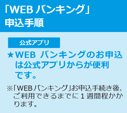 「WEBバンキング」申込手順