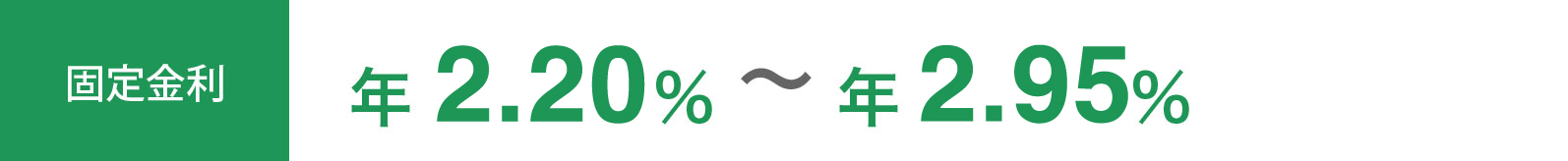 固定金利 年2.05%～年2.80%