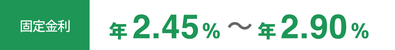 固定金利 年2.05%～年2.50%