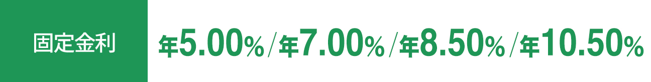 固定金利 年5.00%/年7.00%年8.50%/年10.50%